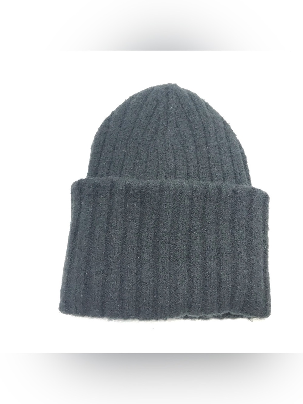 Maeve by Anthropologie OS Cuff Winter Knit Beanie Hat Skull Cap Ribbed Black NWT
